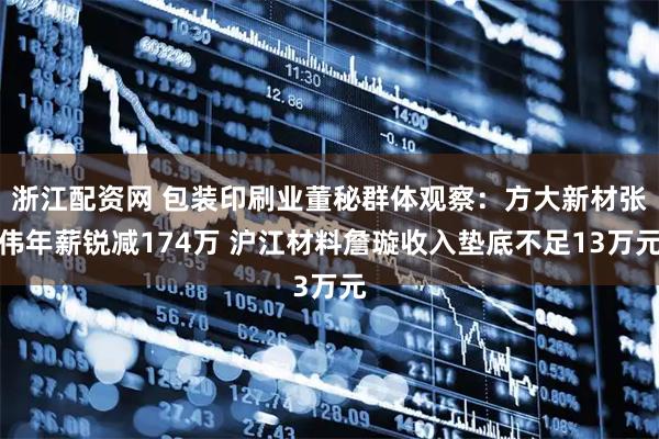 浙江配资网 包装印刷业董秘群体观察：方大新材张伟年薪锐减174万 沪江材料詹璇收入垫底不足13万元